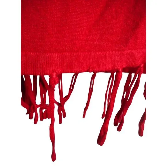 Red Knit Sweater fringe edge rayon blend Sz 2x Notations Woman - Picture 7 of 9